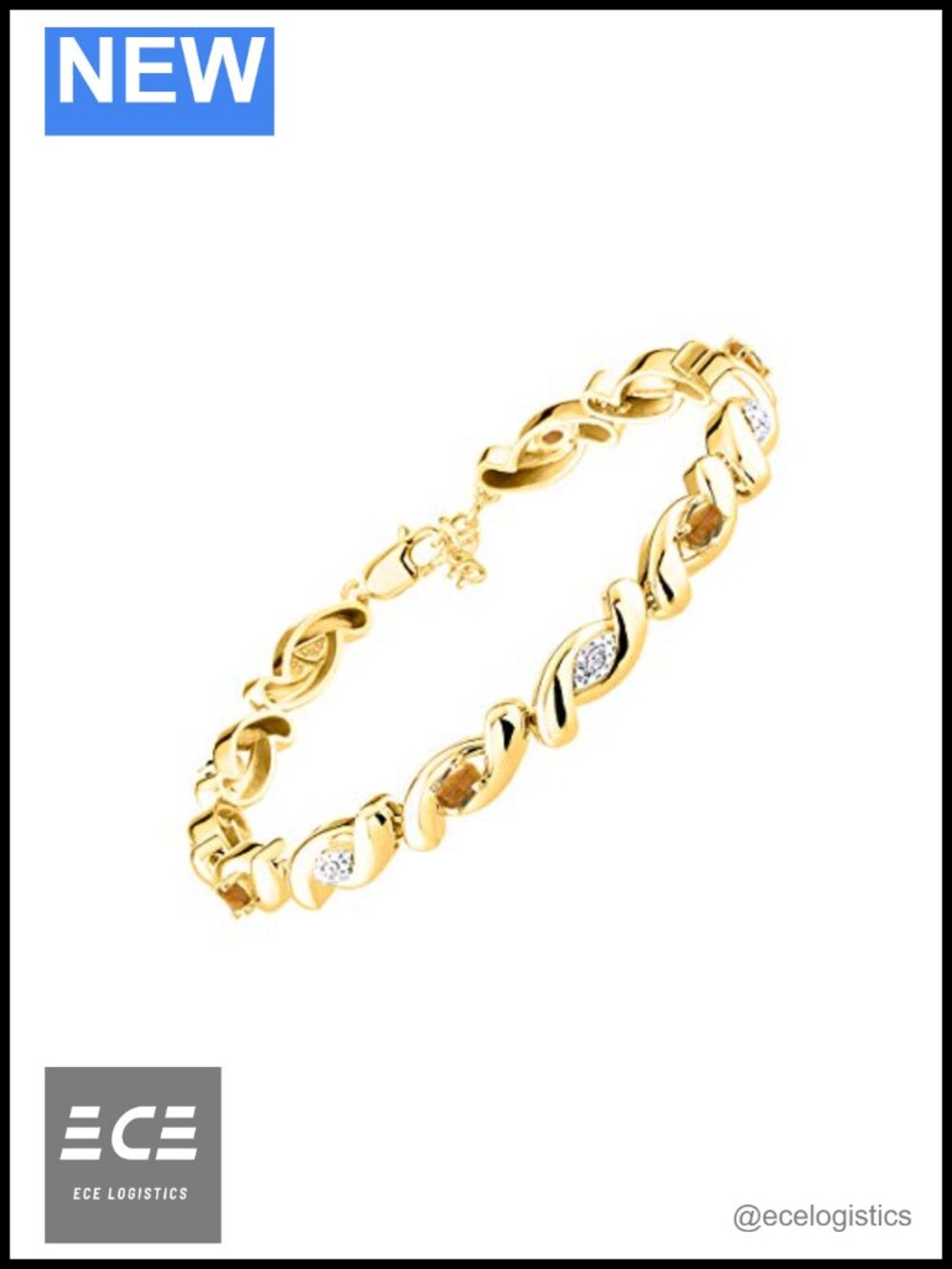 Sterling Silver Infinity Twist Tennis Bracelet Gemstone & Diamond Adjustable